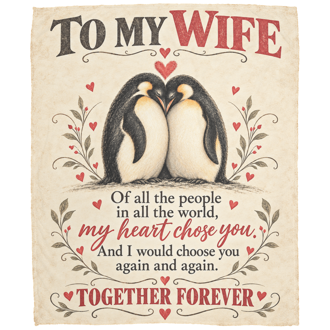 Penguin Couple Light – Cozy Plush Fleece Blanket 50x60