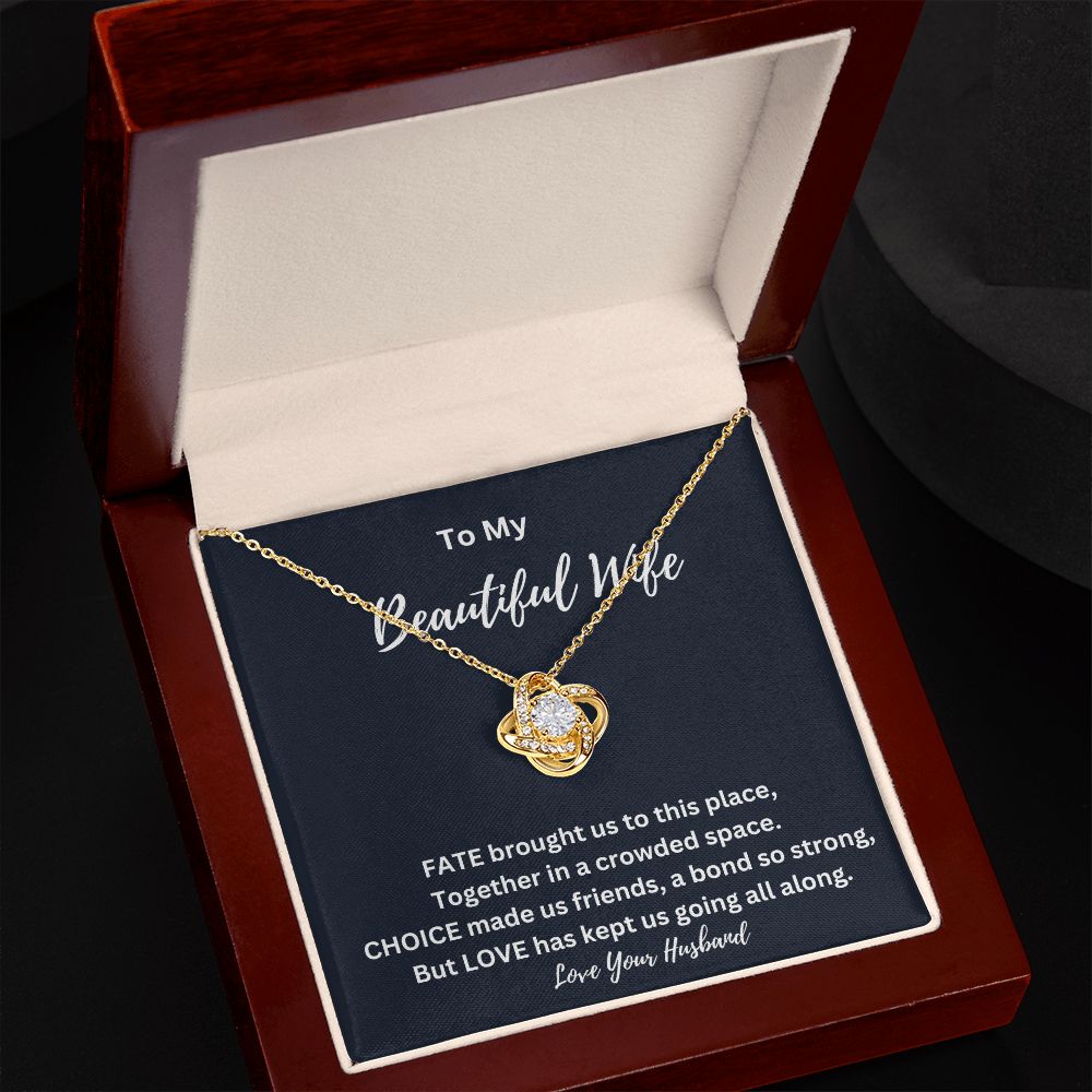 Love Knot Necklace - To My Beautiful Wife