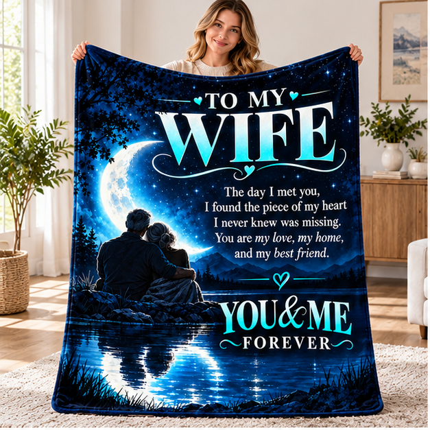 To My Wife | You & Me Forever Romantic Plush Blanket