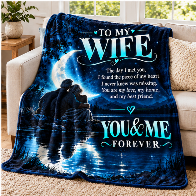To My Wife | You & Me Forever Romantic Plush Blanket