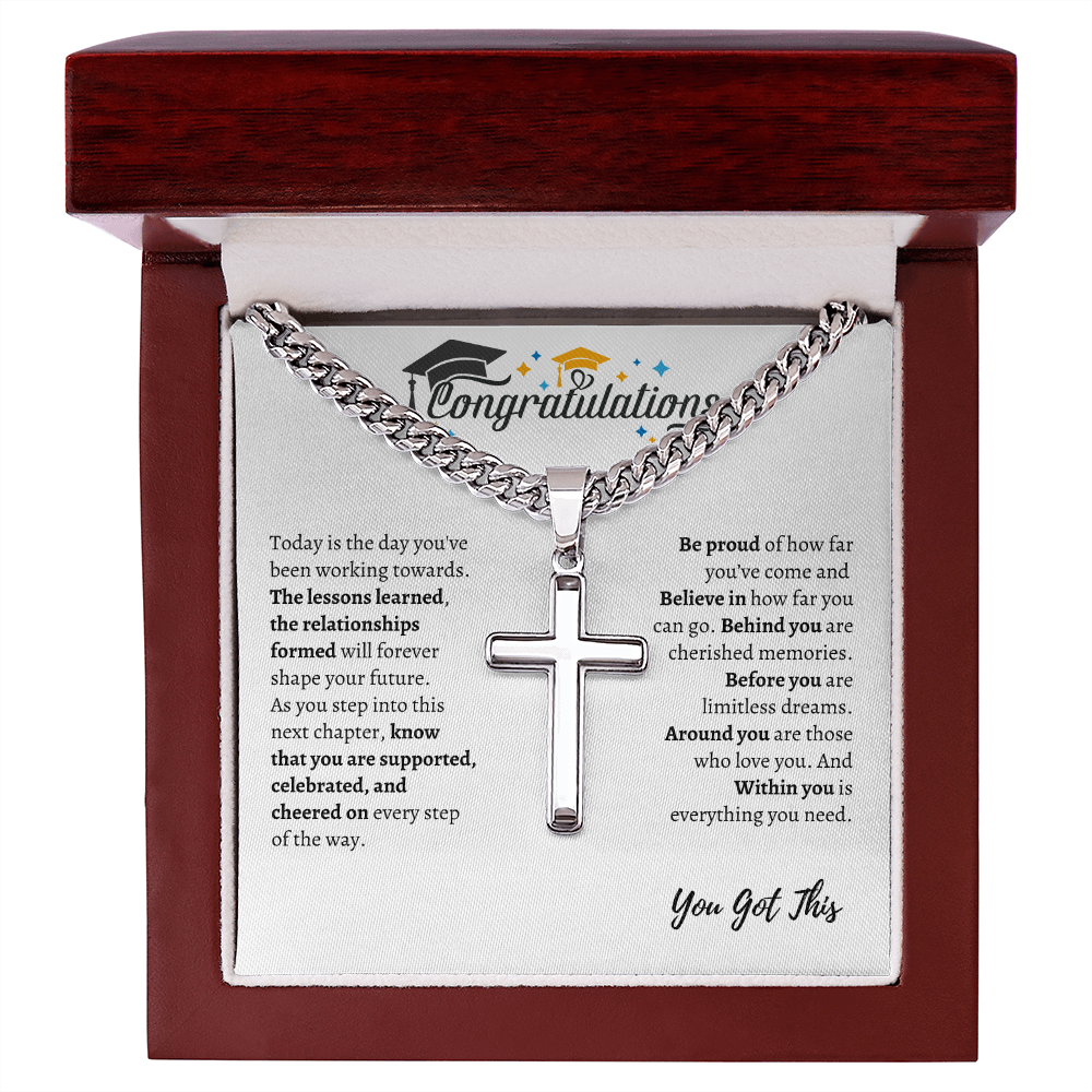 Cross Necklace - Congratulations / Be Proud