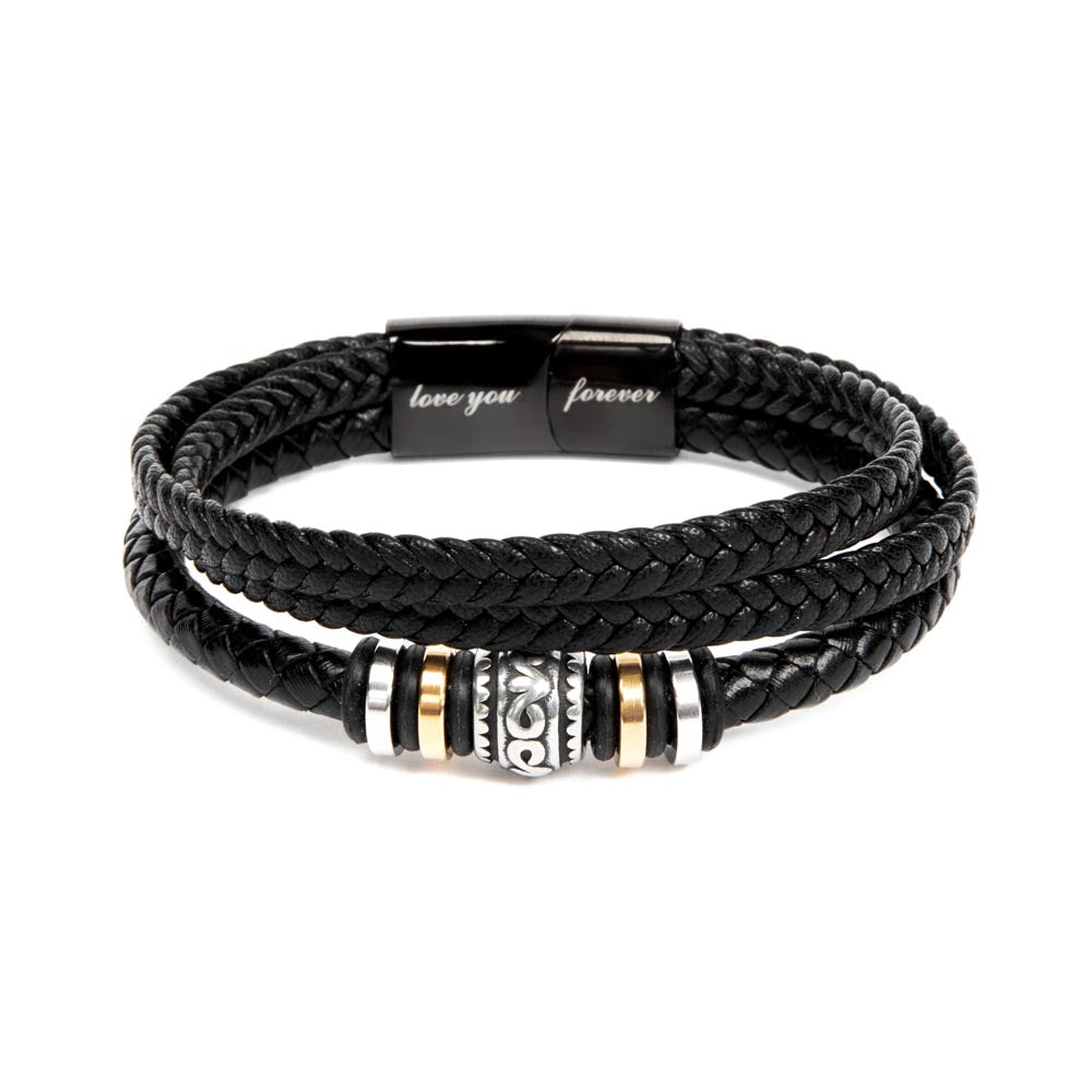 TO MY SON |  YOU ARE MY PRIDE MY JOY AND MY HEART -  VEGAN LEATHER BRACELET