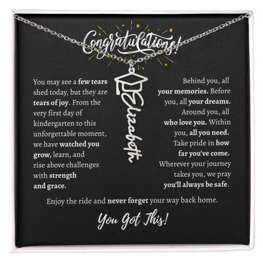 Personalized Graduation Necklace With Message Card for Her
