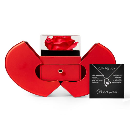 "To My Love” Necklace with Rose Box – Romantic Gift for Her – Valentine's Day, Anniversary