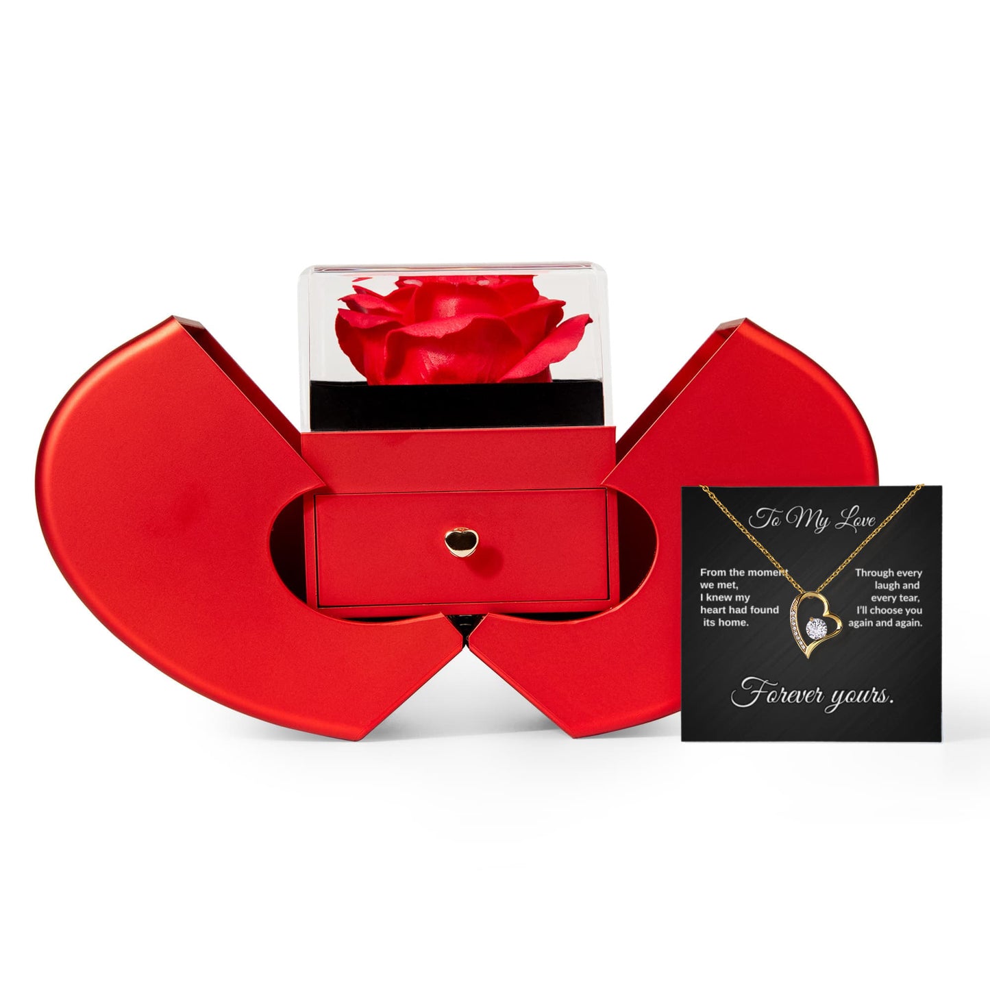 "To My Love” Necklace with Rose Box – Romantic Gift for Her – Valentine's Day, Anniversary