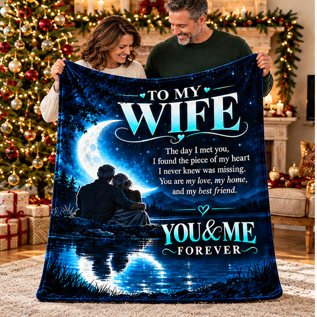 To My Wife | You & Me Forever Romantic Plush Blanket