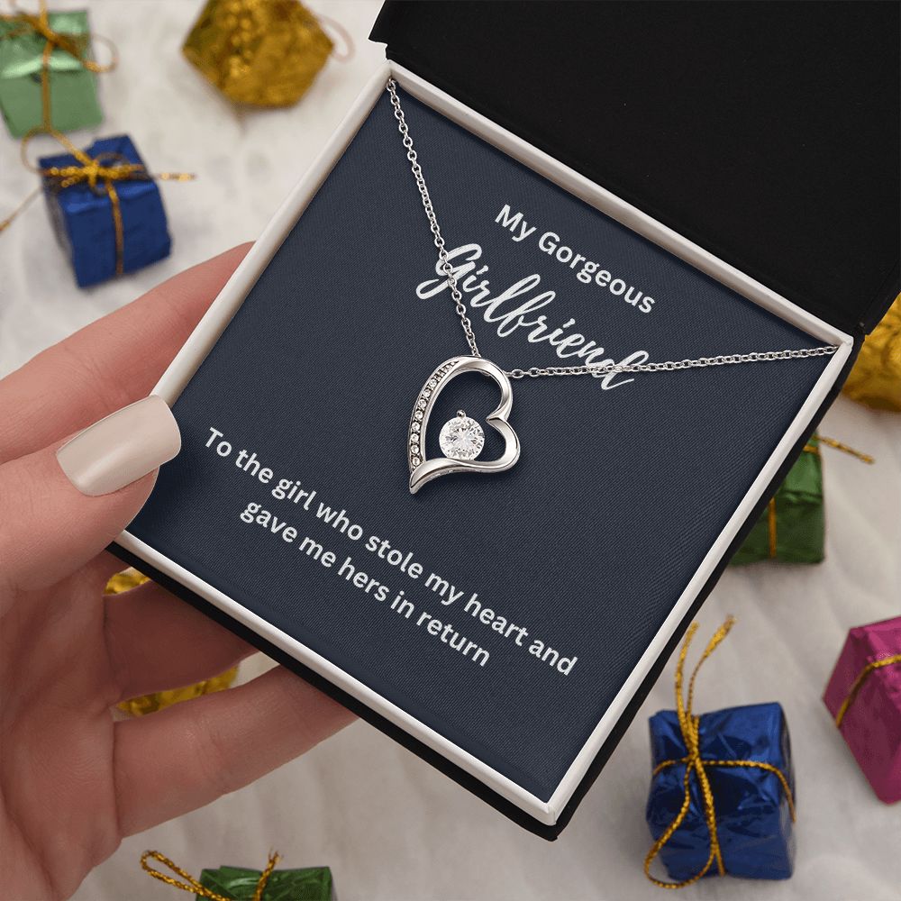 Stole My Heart Necklace - 14k/18k Gold Plated Heart-Shaped CZ Pendant